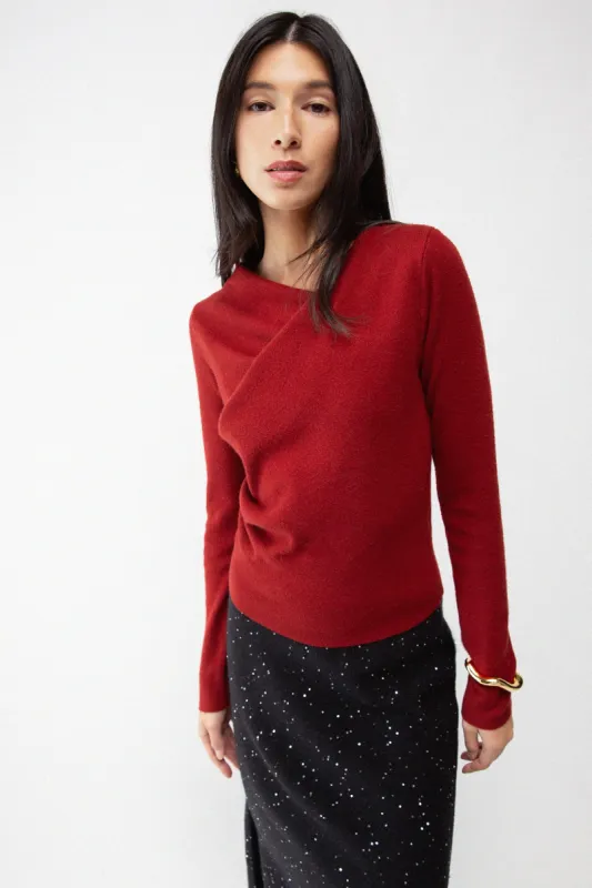 LONG SLEEVE GATHERED NECK TOP sold by OAK AND FORT