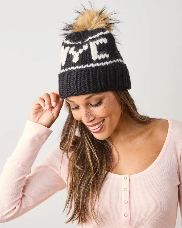 Black & White - NYC Beanie - Sh*t That I Knit sold by Printfresh