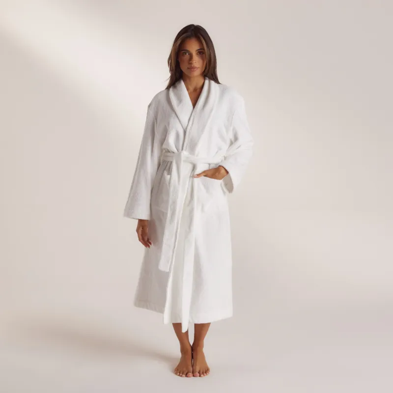 Towelling Dressing Gown - White sold by Lounge Underwear