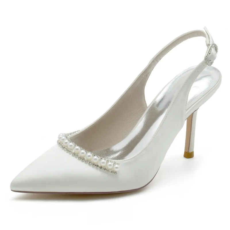 Stiletto Heel 9.5cm Silk-Like Shoes CK0172 sold by Cocomelody