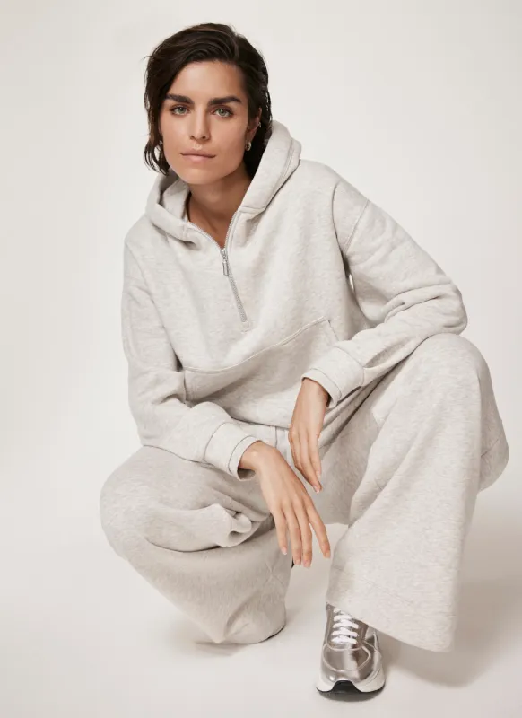 Grey Cropped Hooded Sweatshirt sold by Mint Velvet