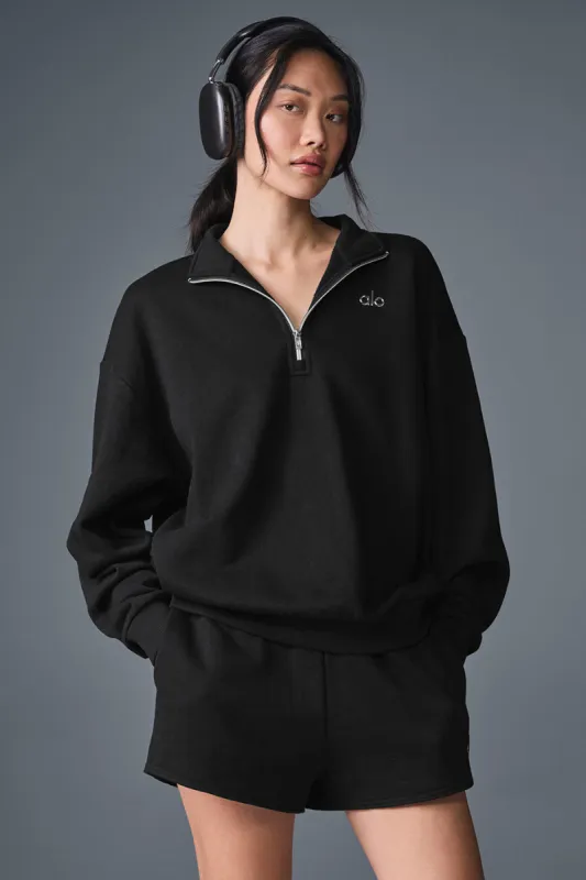 Accolade 1/4 Zip Pullover - Black sold by Alo Yoga