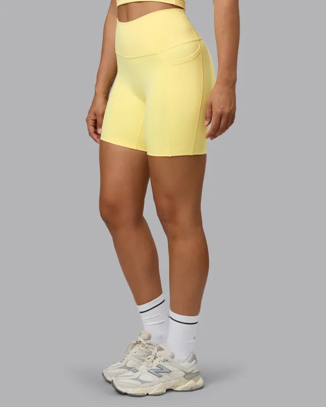 Fusion Mid Short Tight With Pockets - Lemon sold by LSKD