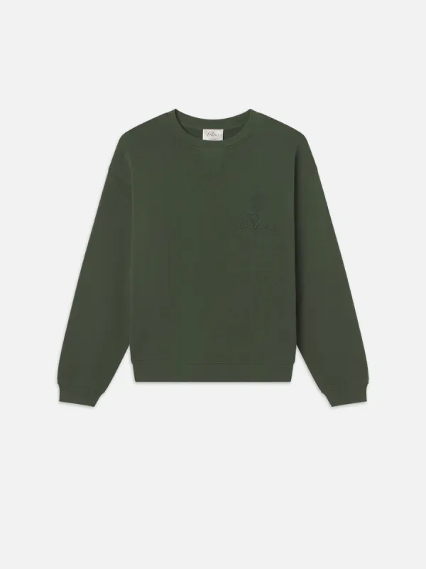 Ritz Unisex Tonal Logo Crewneck -- Hunter Green sold by Frame Denim