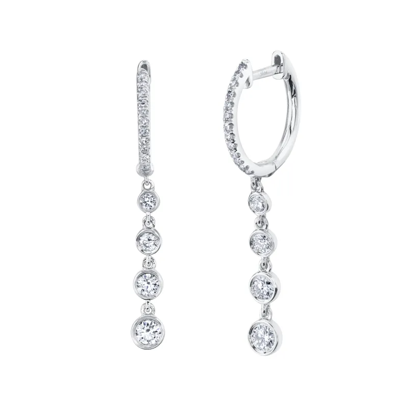 Pave Huggie with Graduated Bezel Drop sold by Larroude