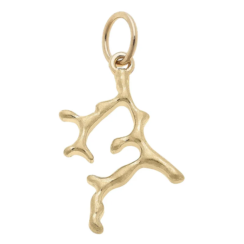 Ocean Coral Charm in Shiny Gold sold by Canvas Style