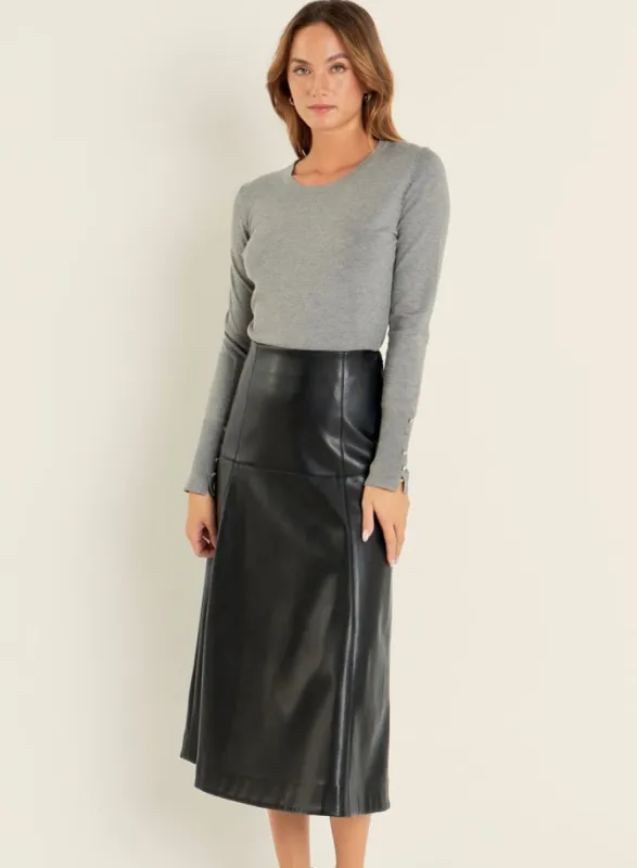 English Leather Skirt in Black sold by Liz and Honey