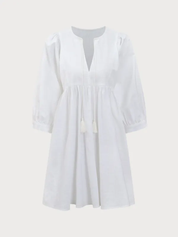 White Linen Cover-up Dress sold by BERLOOK