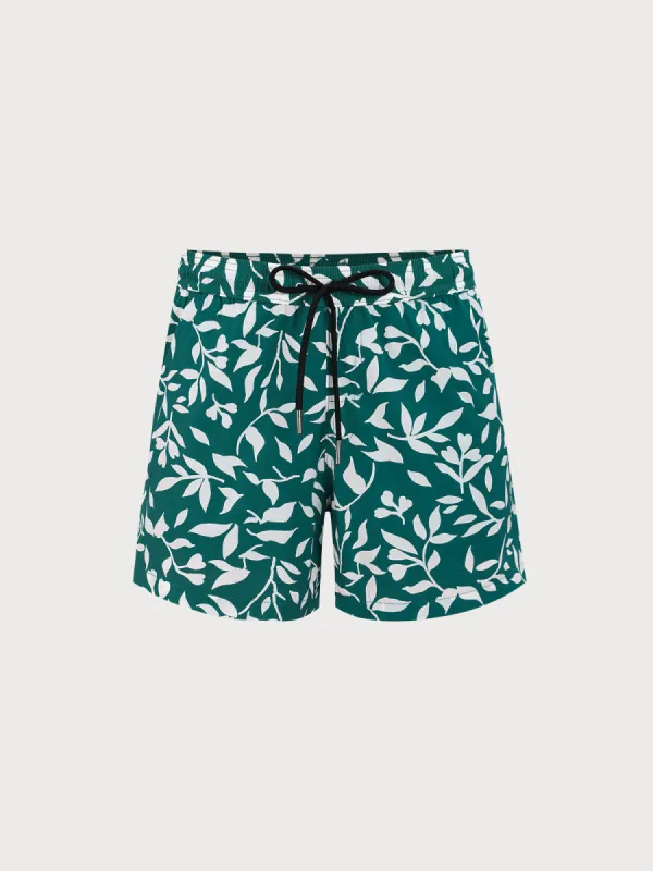 Green Floral Beach Men's 5" Swimming Trunks sold by BERLOOK