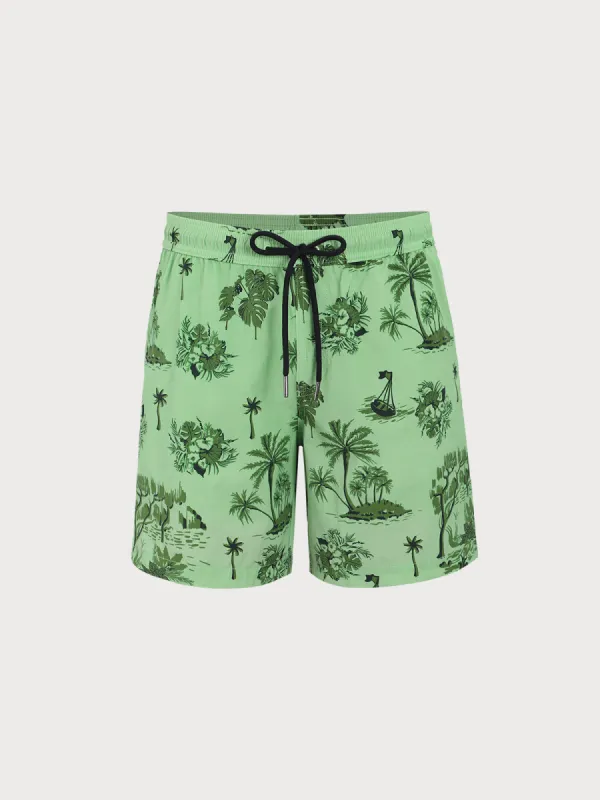 Green Tree Beach Men's 7" Swimming Trunks sold by BERLOOK