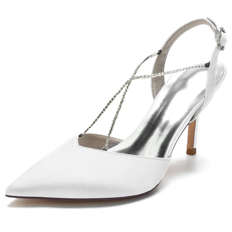 Stiletto Heel 8.5cm Silk-Like Shoes CK0167 sold by Cocomelody