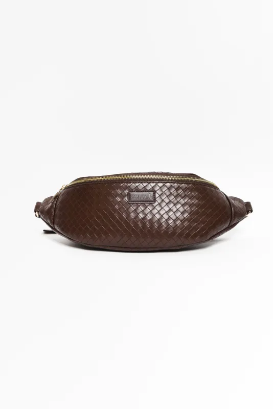 Nomad Brown Woven Sling Bag sold by Blue Bungalow