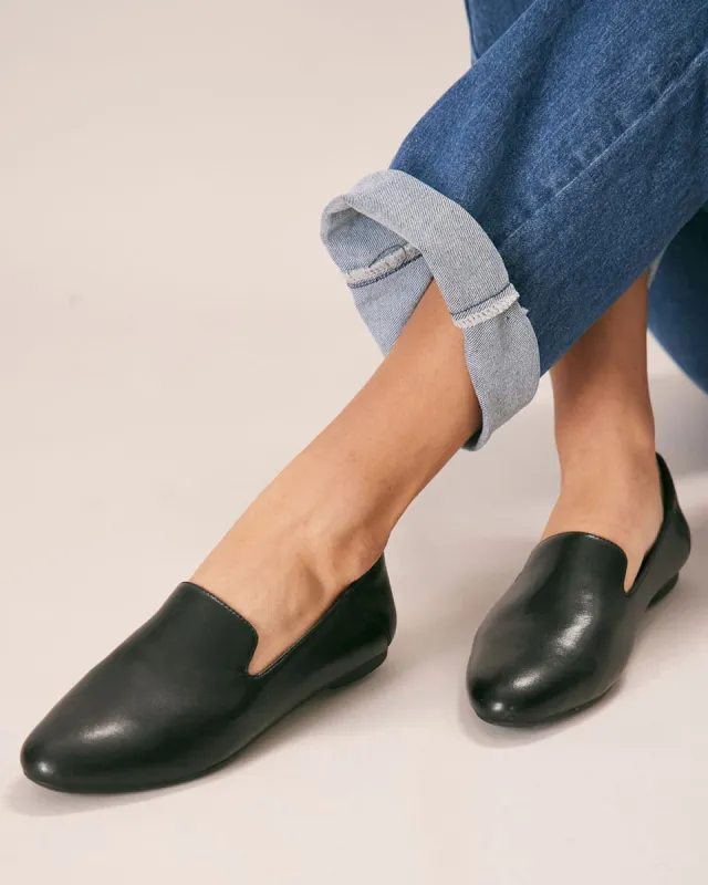 Enfiis Black Microfiber Loafer Flats sold by rihoas