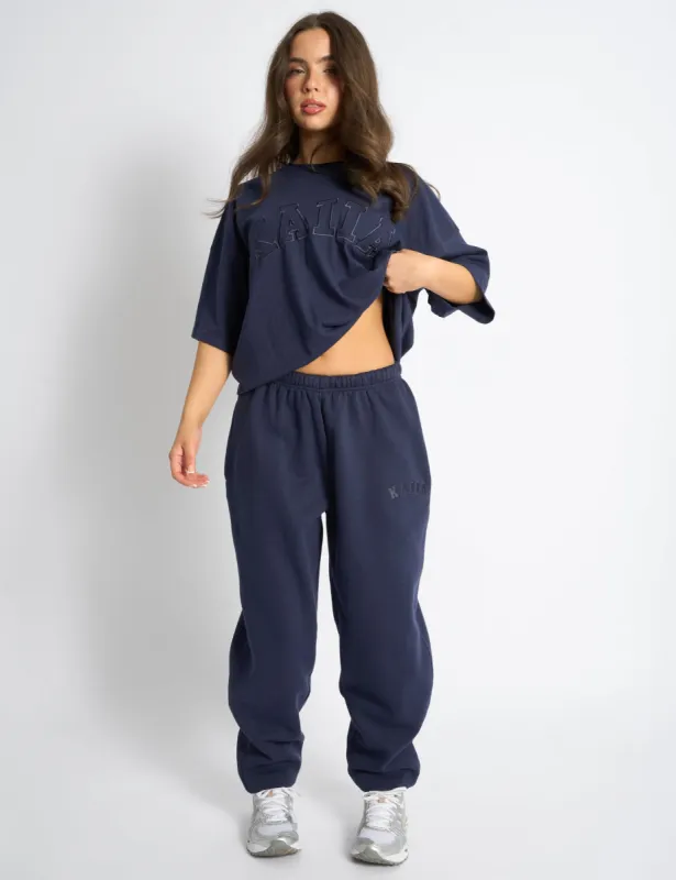Kaiia Logo Cuffed Leg Joggers Deep Blue sold by Public Desire