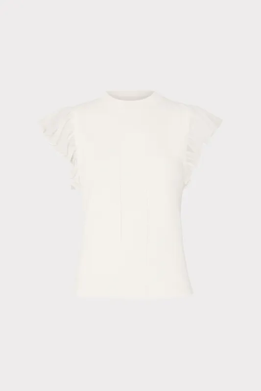 Chiffon Flutter Sleeve Knit Top sold by Milly