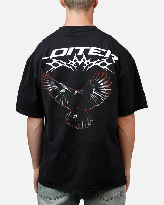 Loiter Flight T-Shirt Black Acidwash sold by Culture Kings