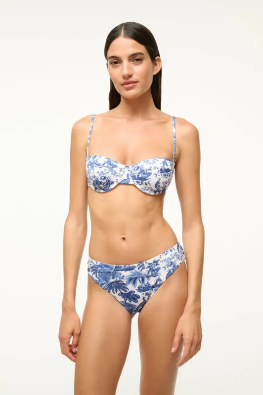 JO BALCONETTE BIKINI TOP | BLUE TOILE sold by STAUD