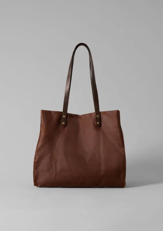 Kate Sheridan Waxed Cotton Tote | Chestnut sold by TOAST