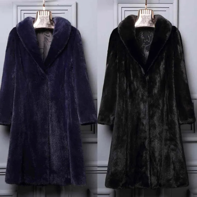 Velvet Slimming Warm Faux Fur Long Coat sold by GTHIC