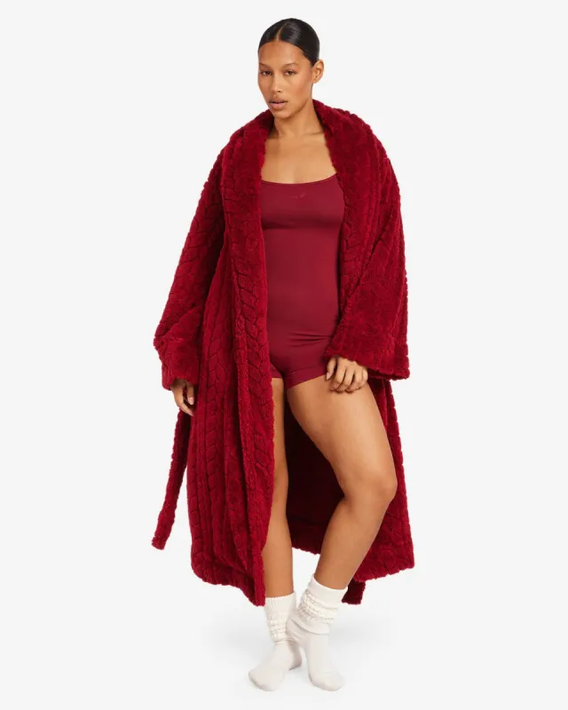 Fluffy Robe | Cherry sold by Crop Shop Boutique