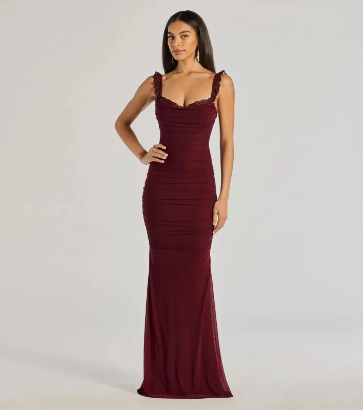 Morgana Lace-Up Ruched Mermaid Dress sold by Windsor