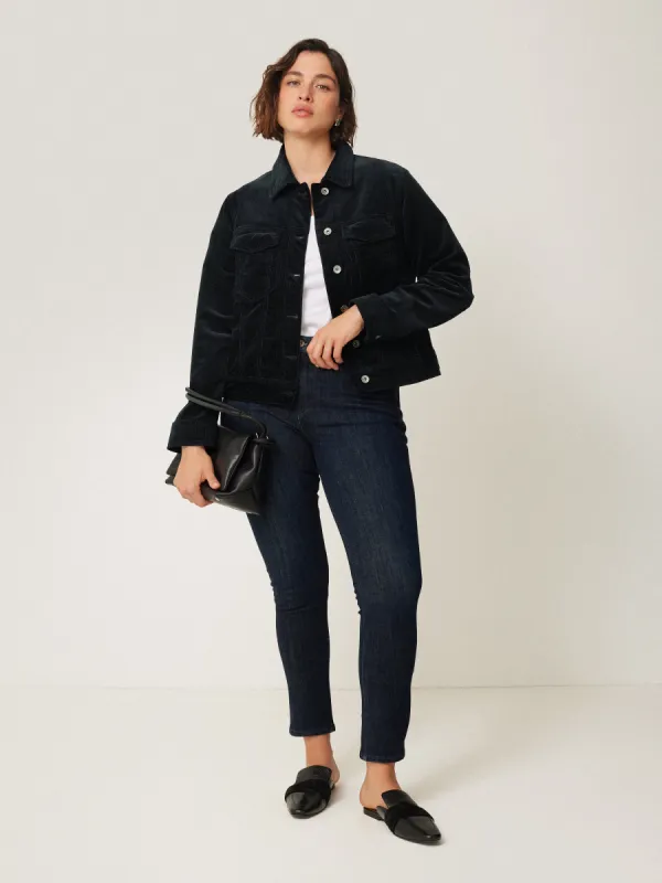 Boxy Cord Trucker Jacket | Navy sold by Jigsaw