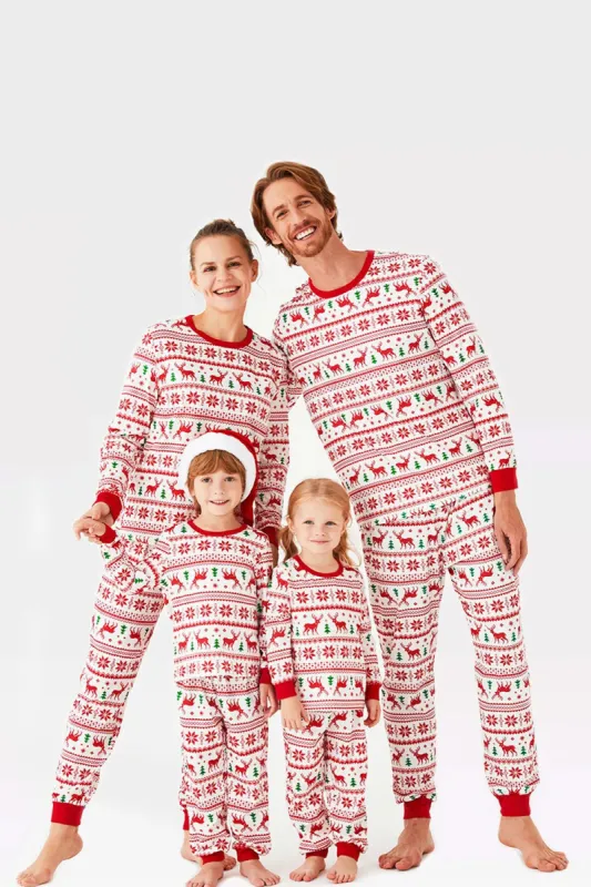 Red Deer Printed Christmas Family Pajama Sets sold by Zapaka