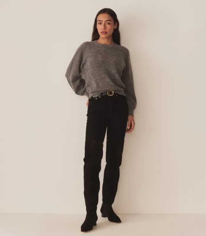 MARSENA SWEATER -- DARK HEATHER GREY sold by Doen
