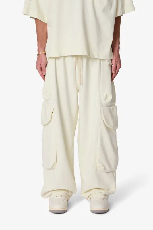 Side Cargo Pocket Sweatpants - Off White sold by MNML