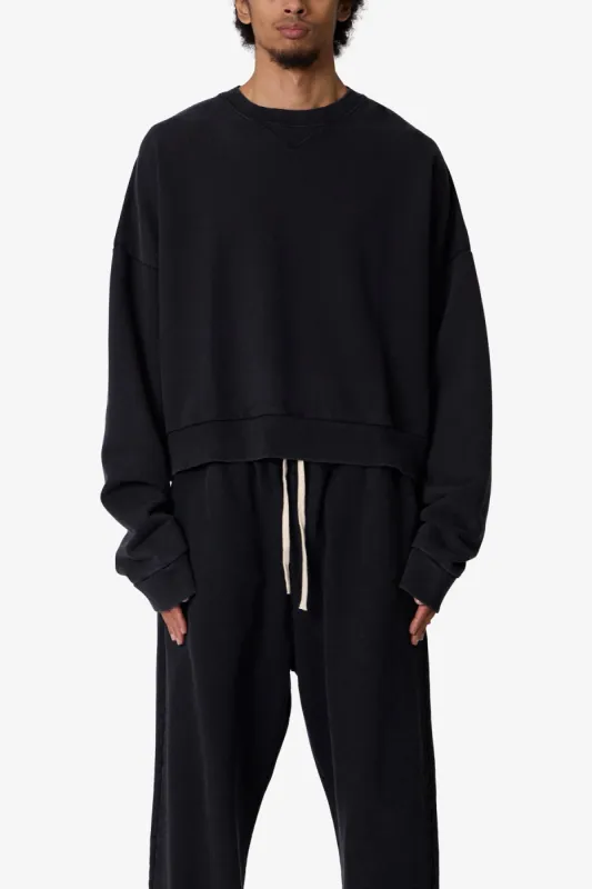 Cropped Crewneck - Washed Black sold by MNML