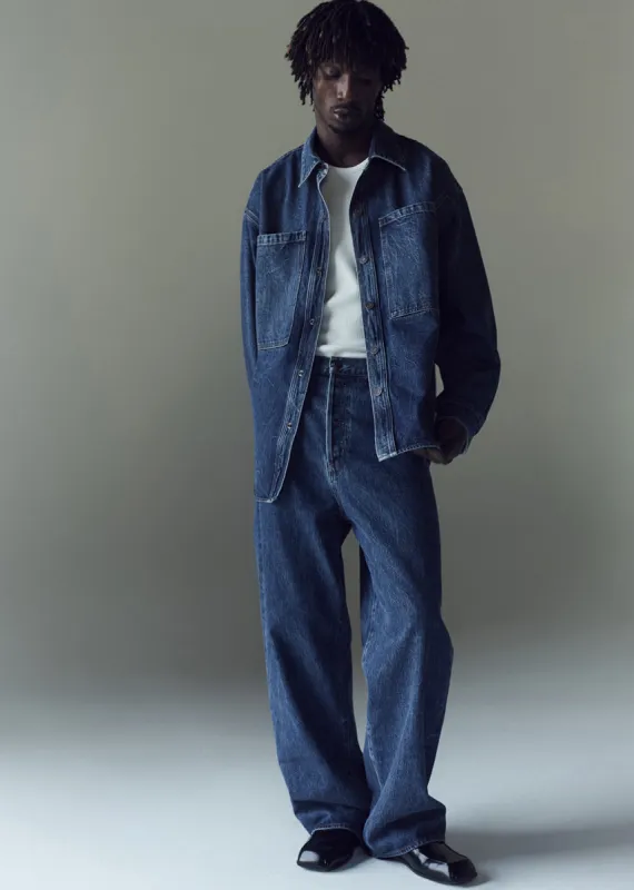 Atticus Shirt in Creased Indigo sold by Agolde