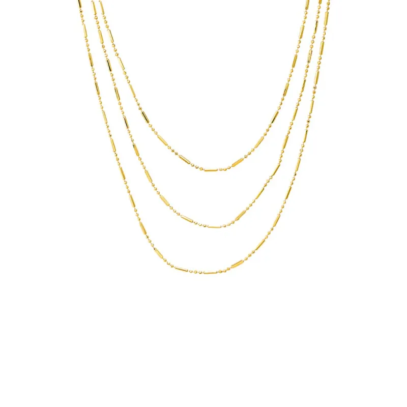 Solid Bar X Ball Chain Necklace Combo Set sold by Adina Eden's