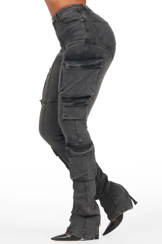 Jaylin Black Wash Skinny Stacked Jean sold by Rockstar Original
