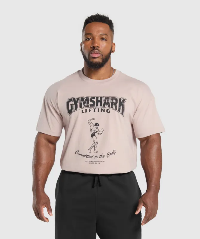 Gymshark Committed to the Craft T-Shirt - Muted Pink sold by Gymshark