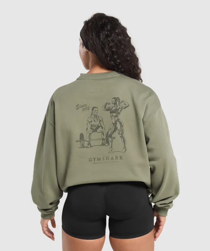 Gymshark Two Strong Women Sweatshirt - Base Green sold by Gymshark