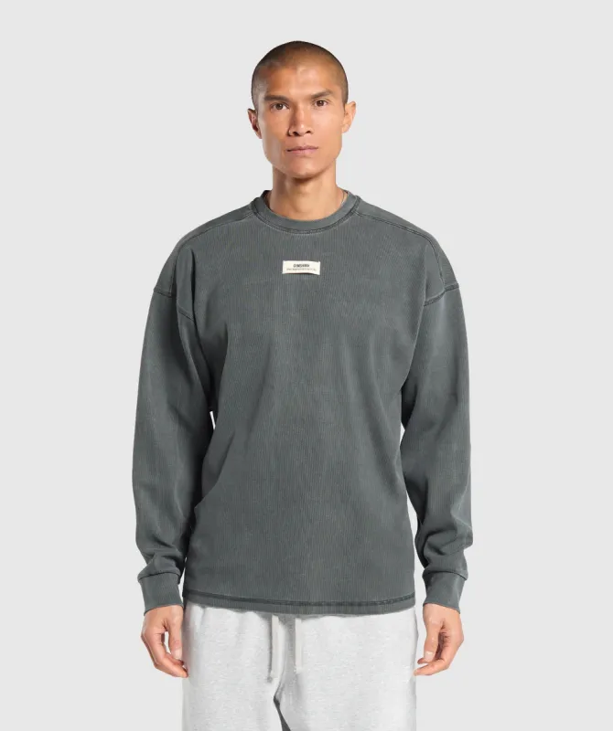 Gymshark Heavyweight Rib Crew - Asphalt Grey sold by Gymshark
