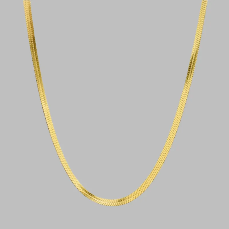 Elegant Herringbone 4mm Chain Necklace sold by Ruumur