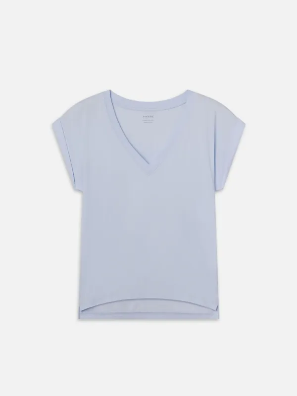 Easy V-Neck Tee -- Light Chambray sold by Frame Denim