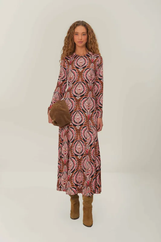 Brown Pineapple Jewelry Midi Dress sold by FARM Rio