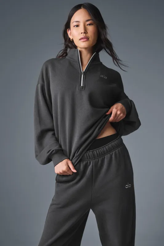 Accolade 1/4 Zip Pullover - Anthracite sold by Alo Yoga