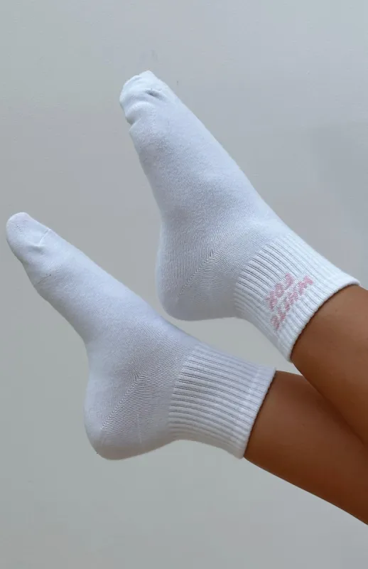 Offstage Socks White/Pink sold by White Fox Boutique
