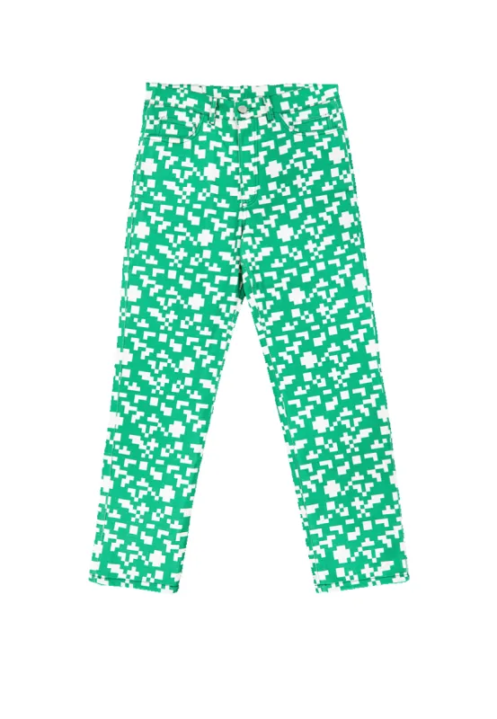 Ashluxe Pixel Denim Pant  Green sold by Ashluxe