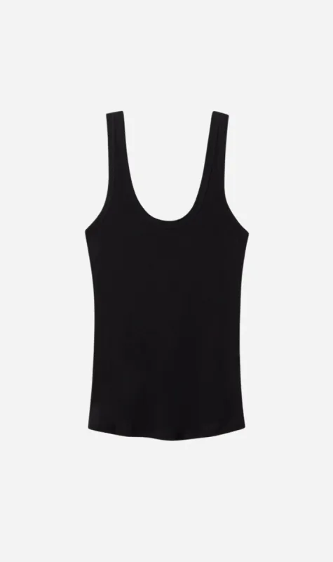 Silk Laundry | Jersey Modal Scoop Tank - Black sold by Sister & Co