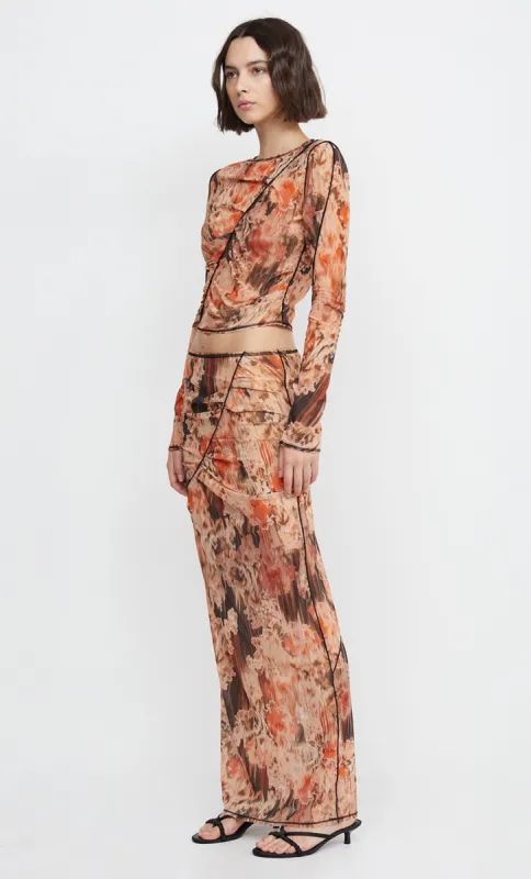 AVERIL GATHERED MAXI SKIRT - GLITCH FLORAL sold by bec + bridge