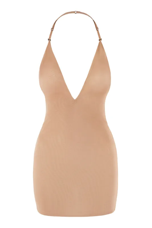 Intimates Soft Mesh Multiway Mini Dress in Warm Peach sold by Oh Polly
