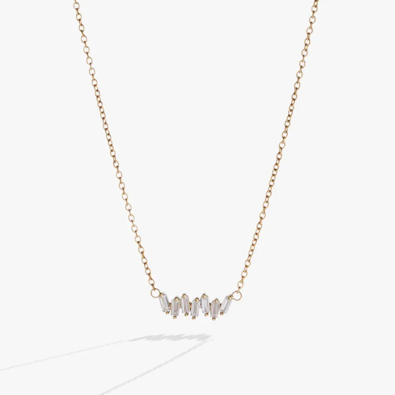 Crystal Baguette Bar Necklace sold by Alex and Ani