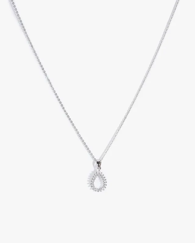 Silver Cubic Zirconia Tear Drop Necklace sold by Collete Hayman