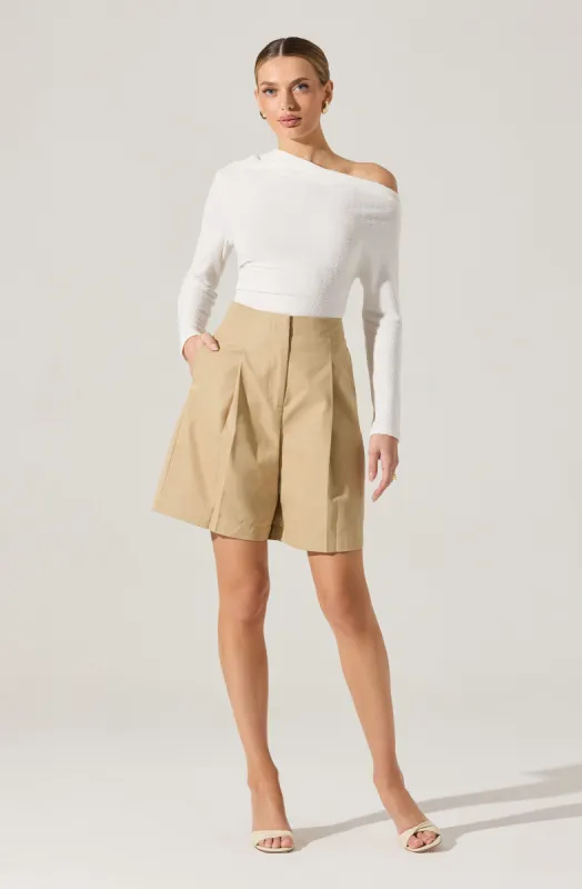 Tailored Pleated Bermuda Shorts sold by Astr
