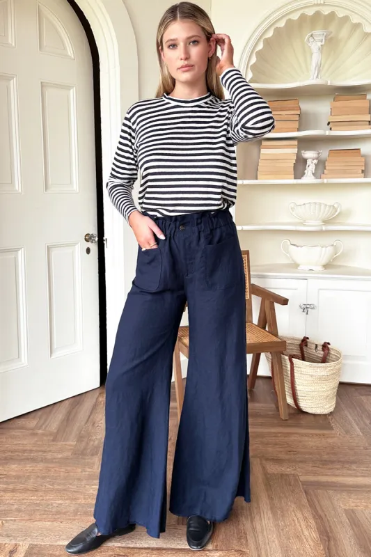 Tulip Wide Leg Pants - Midnight sold by Emerson Fry