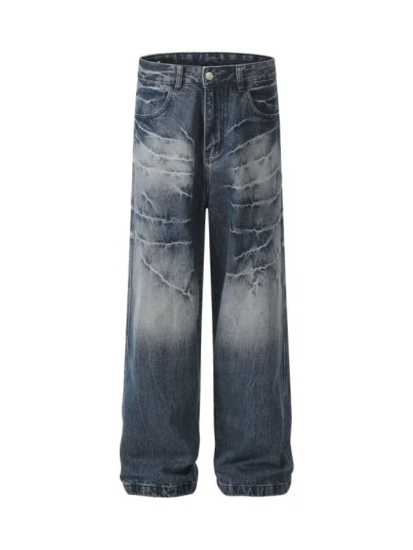 Retro Neutral Washed Straight Jeans - 2261 sold by Thesupermade